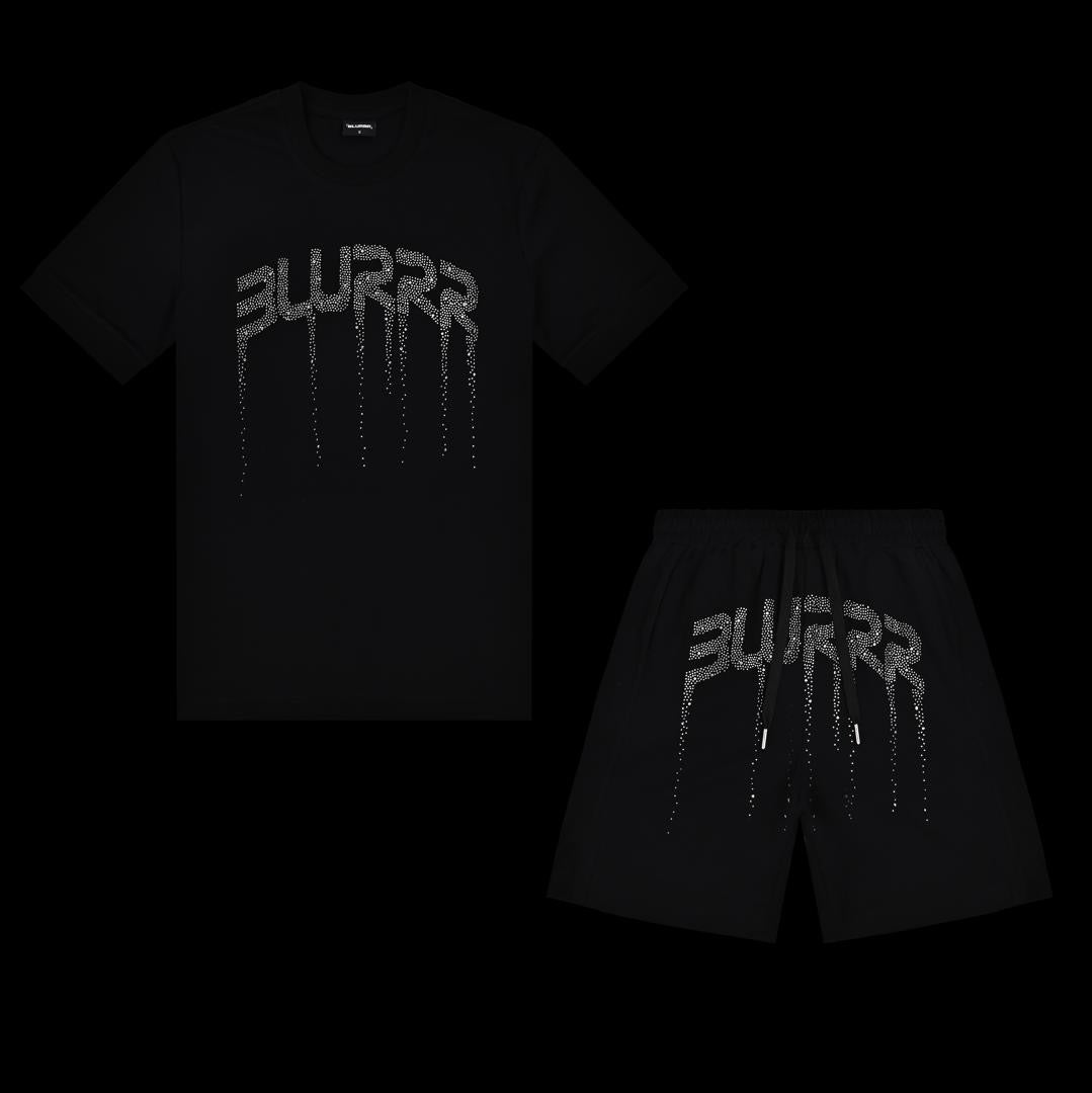 BLACK COMFORT FIT SHORT SET