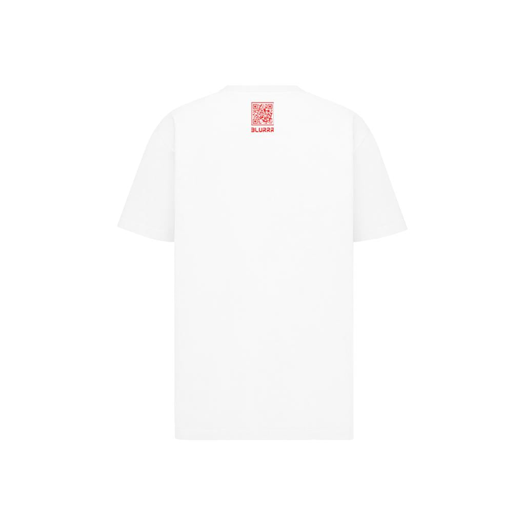 Oversized White QR Code Tee